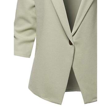SSOULM Women's Plus Size Open Front Blazer Jacket