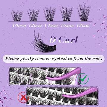 B&Qaugen Lash Clusters 144 PCS Individual Lashes B&Q 3D Effect Eyelash Clusters Fluffy Cluster Eyelash Extensions Wispy Eyelashes Natural Look With Long Lasting Curl Cluster Lashes (3D01,10-18mm)