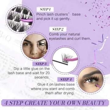 B&Qaugen Lash Clusters 144 PCS Individual Lashes B&Q 3D Effect Eyelash Clusters Fluffy Cluster Eyelash Extensions Wispy Eyelashes Natural Look With Long Lasting Curl Cluster Lashes (3D01,10-18mm)