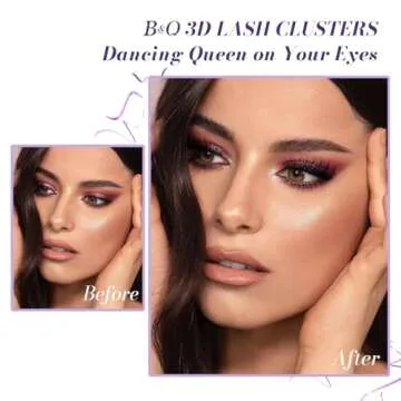 B&Qaugen Lash Clusters 144 PCS Individual Lashes B&Q 3D Effect Eyelash Clusters Fluffy Cluster Eyelash Extensions Wispy Eyelashes Natural Look With Long Lasting Curl Cluster Lashes (3D01,10-18mm)