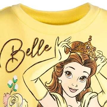 Disney Princess Belle Little Girls French Terry Dress Princess Belle Yellow 7-8