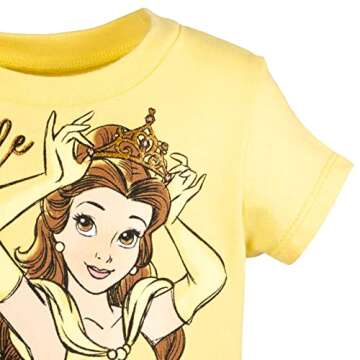 Disney Princess Belle Little Girls French Terry Dress Princess Belle Yellow 7-8