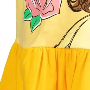 Disney Princess Belle Little Girls French Terry Dress Princess Belle Yellow 7-8