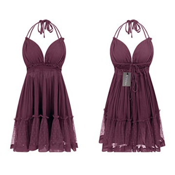 R.Vivimos Women's Sexy Patchwork Mini Dress Summer Halter