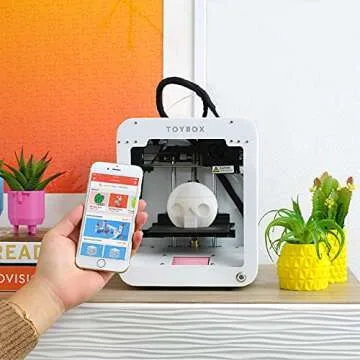 Toybox 3D Printer for Kids, No Software Needed (Includes: 3D Printer, 8 Preselected Printer Food Rolls, Free 500+ Toy Digital Catalog, Removable Bed), Deluxe Pack (Alpha One)