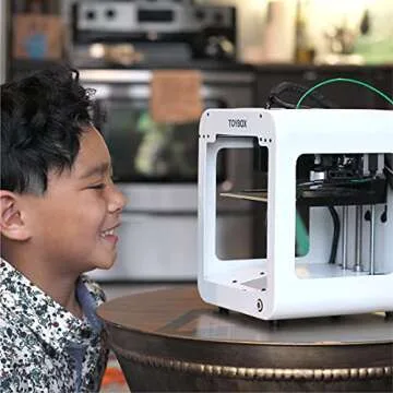 Toybox 3D Printer for Kids, No Software Needed (Includes: 3D Printer, 8 Preselected Printer Food Rolls, Free 500+ Toy Digital Catalog, Removable Bed), Deluxe Pack (Alpha One)