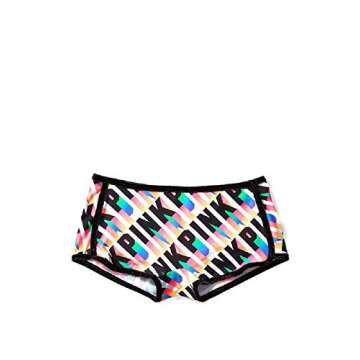 Victoria's Secret Pink Logo Underwear Panty Boyshort Shorties (Medium, Extreme Pink)