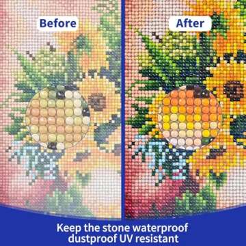 Faburo 120ml Diamond Painting Sealer Protectant Brightener, Diamond Art Painting Accessories Glue, Diamond Art Glue Sealer Supplies Clear Finish Permanent Hold & Shine Effect (4OZ)