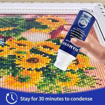 Faburo 120ml Diamond Painting Sealer Protectant Brightener, Diamond Art Painting Accessories Glue, Diamond Art Glue Sealer Supplies Clear Finish Permanent Hold & Shine Effect (4OZ)