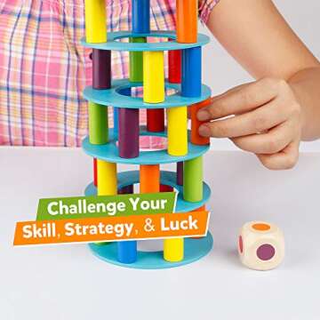 Coogam Wooden Tower Stacking Game for Family Fun