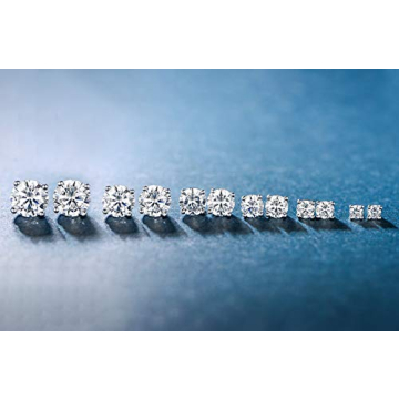 Elegant 18K White Gold Plated Zirconia Stud Earring Set