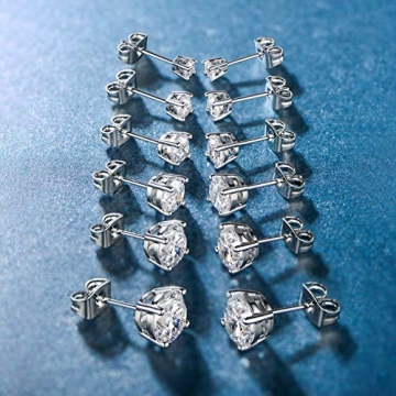Elegant 18K White Gold Plated Zirconia Stud Earring Set