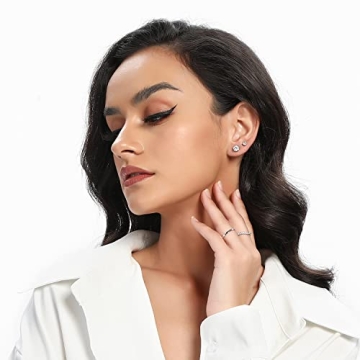 Elegant 18K White Gold Plated Zirconia Stud Earring Set