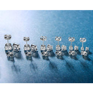 Elegant 18K White Gold Plated Zirconia Stud Earring Set