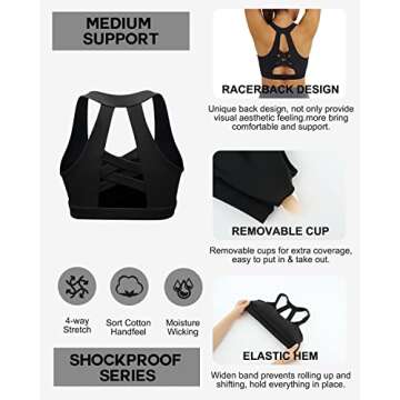 Women's Crisscross Workout Sports Bra for Comfort