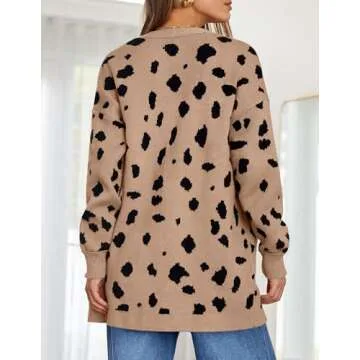 ZESICA Leopard Print Cardigan for Women - Stylish & Comfy