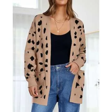 ZESICA Leopard Print Cardigan for Women - Stylish & Comfy
