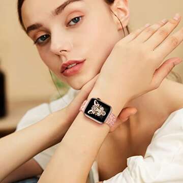 3 Pack Leopard Engraved Band Compatible with Apple Watch Band 41mm 40mm 38mm 45m 44mm 42mm Women Men, Cheetah Printed Soft Silicone Straps for iWatch Series 8 7 SE 6 5 4 3 2 1, Black/Gray/Sand Pink