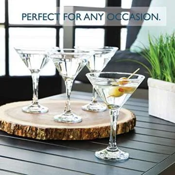 Elegant Minteer Milano Martini Glass Set - 4 Durable Pieces
