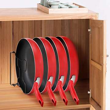 Simple Trending Adjustable Kitchen Pan Lid Organizer Rack