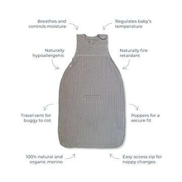 Merino Kids Baby Sleep Bag For Toddlers 2-4 Years, Turtle Dove