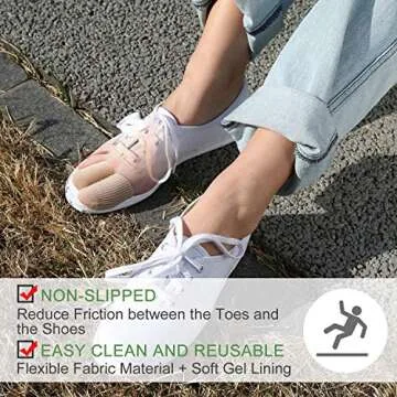 Welnove 10Pack Toe Caps Closed Toe Surface Fabric Sleeve Protectors with Gel Lining, Prevent Pain Relief for Corns, Blisters and Ingrown Toenails (Size Large + Size Medium)