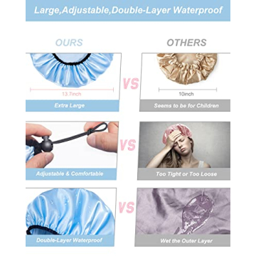 Auban Shower Cap: Adjustable & Waterproof for All Hair Types