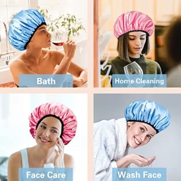 Auban Shower Cap: Adjustable & Waterproof for All Hair Types