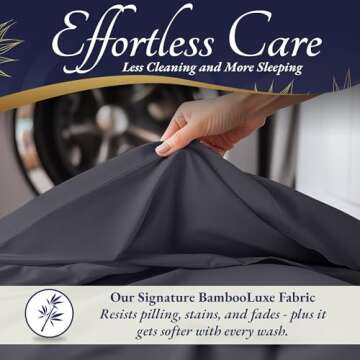 DECOLURE 100% Organic Viscose Derived from Bamboo Sheets Queen Size 4pcs - Ultra Soft & Luxuriously Cooling, 17" Deep Pocket, Double Stitching, Perfect for Hot Sleepers - Queen Bed Sheets (Grey)