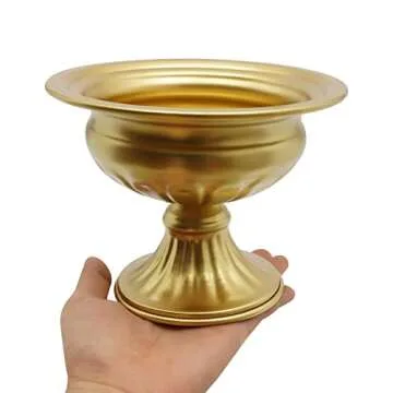 Gold Mini Metal Vases for Wedding Centerpieces 10 Pcs