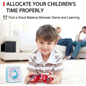 Yunbaoit Visual Analog Timer,Silent Countdown Clock, Time Management Tool for Kids and Adults (LightBlue)