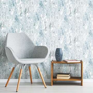 RoomMates Marble Seas Blue Peel and Stick Wallpaper