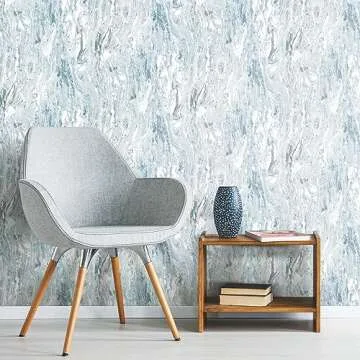 RoomMates Marble Seas Blue Peel and Stick Wallpaper
