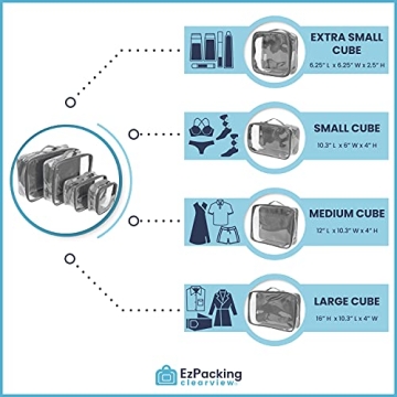 Clear Packing Cubes Set of 4 - Stylish Organizers