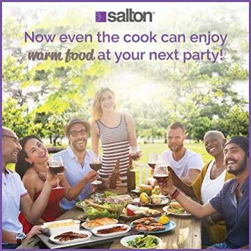 Cordless Warming Tray by Salton | Large Electric Hot Plate | Cooking, Serving & Warming Tray | 23-3/4” x 11-3/4” Hot Plate