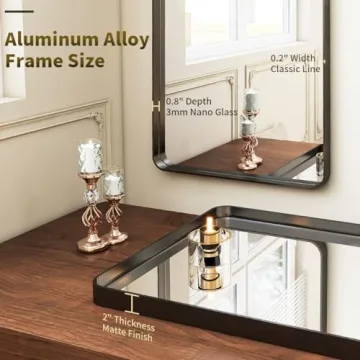 Koonmi Full Length Mirror 24x71 Stylish Black Frame