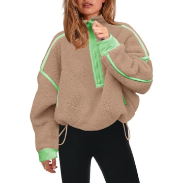 Panadila Women's Cozy Half Zip Sherpa Fleece Pullover - Soft & Warm