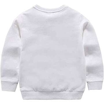 HAXICO Unisex Kids Solid Cotton Pullover Sweatshirt Toddler Baby Boys Crewneck Long Sleeve Sweatshirt Tops Blouse,White,4T