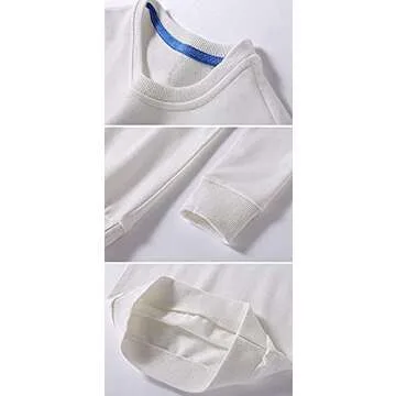 HAXICO Unisex Kids Solid Cotton Pullover Sweatshirt Toddler Baby Boys Crewneck Long Sleeve Sweatshirt Tops Blouse,White,4T