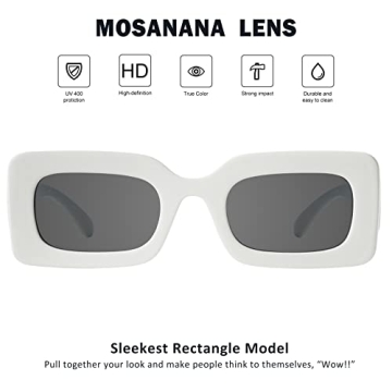 Mosanana Trendy Rectangle Sunglasses for Fashionable Protection