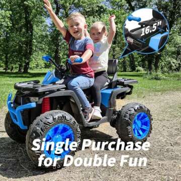 Hikiddo Kids ATV 24V 4WD Ride On Toy - 2-Seater Adventure