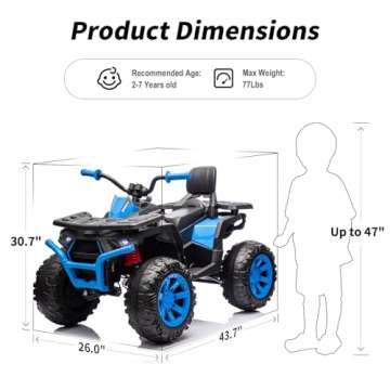 Hikiddo Kids ATV 24V 4WD Ride On Toy - 2-Seater Adventure