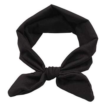 Yuyeran 4PCS Women Elastic Bow Hairband Adult Turban Knotted Bunny Ears Headband Headdress Hair Accessories Headwrap