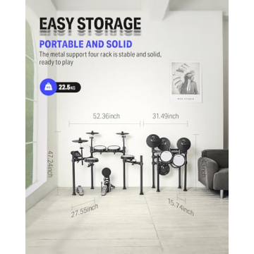 Donner DED-200 Electric Drum Set with Mesh Pads