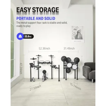 Donner DED-200 Electric Drum Set with Mesh Pads