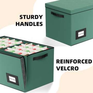 Beainbox Ornament Storage Box - 128-3" Christmas Ornaments Organizer Storage Box, Holiday Ornament Storage Container Bag with 8 Stackable Trays
