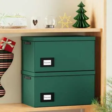 Beainbox Ornament Storage Box - 128-3" Christmas Ornaments Organizer Storage Box, Holiday Ornament Storage Container Bag with 8 Stackable Trays