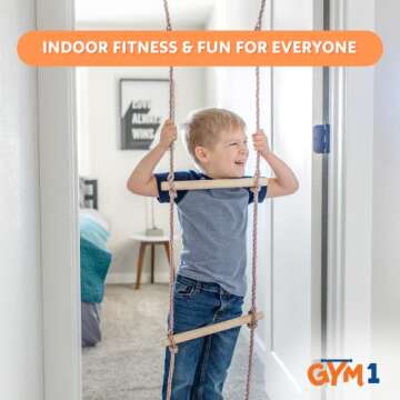 Gym1 Pull Up Bar for Doorway, Supports Up to 300 lbs, Heavy-Duty Chin Up Bar for Door Frame, No Screws Installation for Upper Body Fitness Workout at Home Gym, Made from Professional-Grade Steel