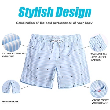 MaaMgic Men's Stylish Quick Dry Swim Shorts - 7 Inch