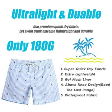 MaaMgic Men's Stylish Quick Dry Swim Shorts - 7 Inch